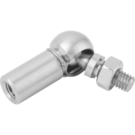 Angle Joint DIN71802 Right-Hand Thread, M12, Form:Cs W Retaining Clip, Stainless Steel 1.4305 Bright